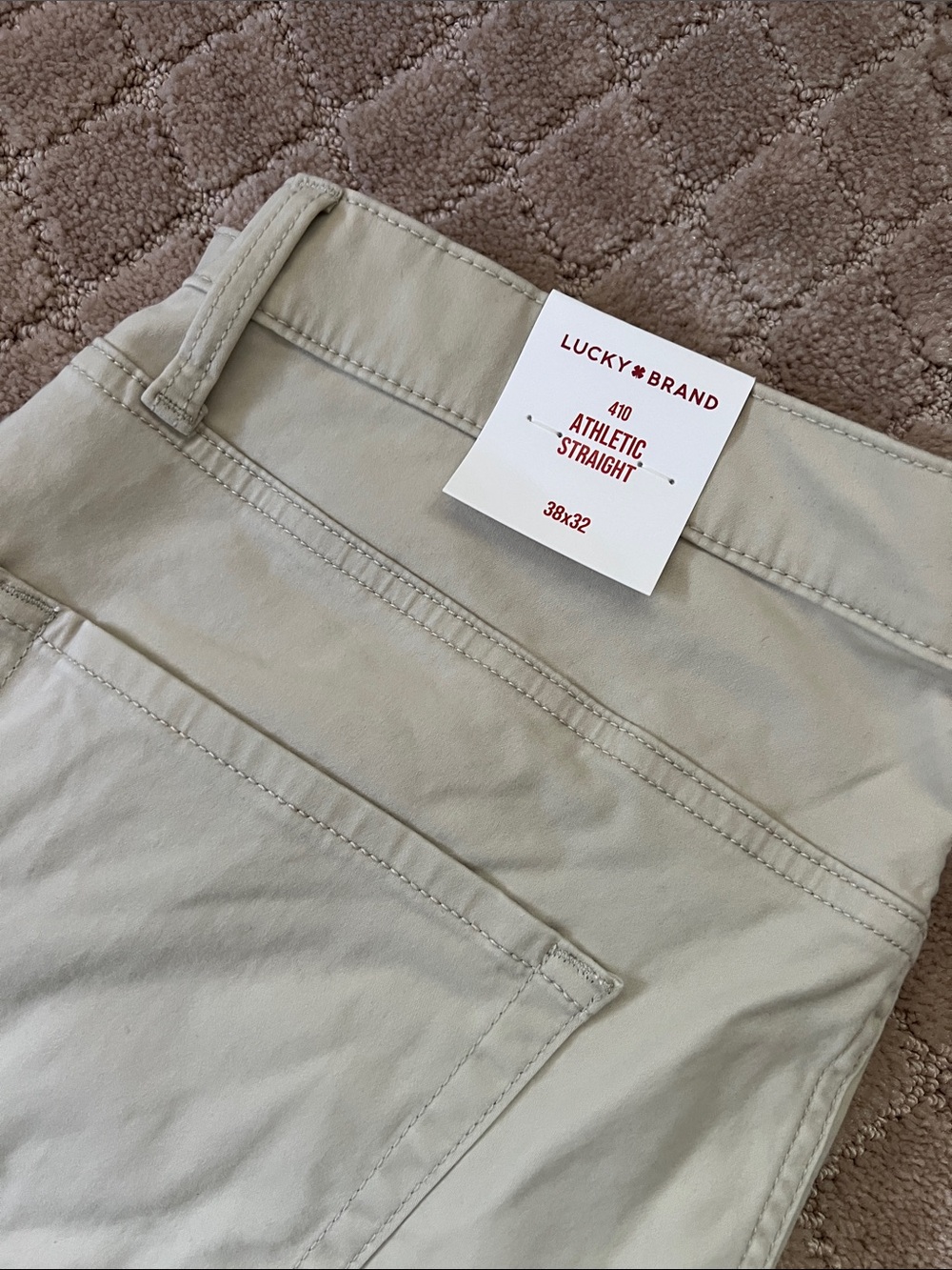 Lucky Brand 410 Athletic Straight Khaki Pants - Light Khaki 38/32